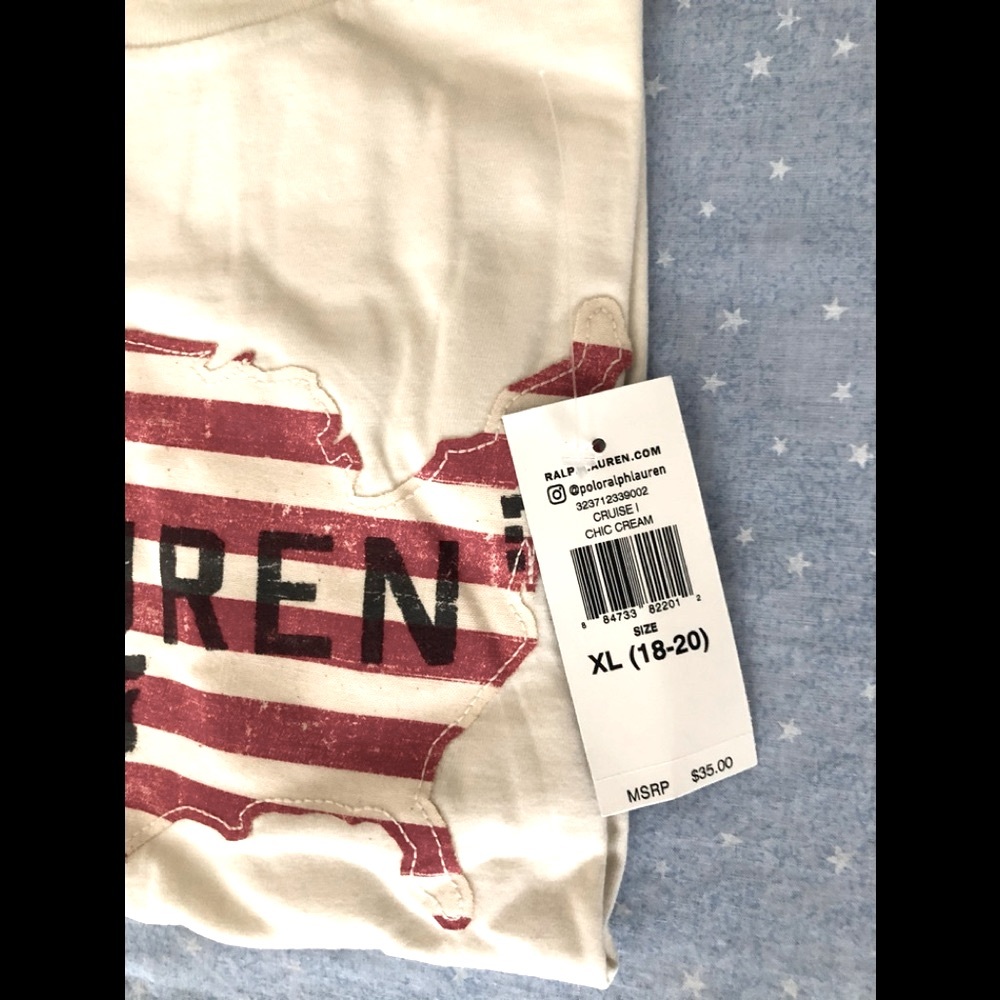 Ralph Lauren off white crewneck long-sleeve Tee - Picture 3 of 4